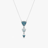 Trilliant Cut Blue Topaz Necklace, Vaelara