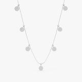Dangly Gold and Diamond Coins Dainty Layering Necklace, Maggie
