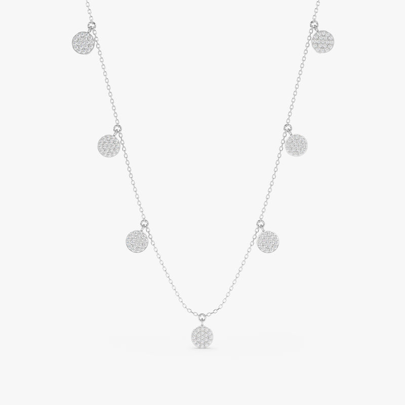 Dangly Gold and Diamond Coins Dainty Layering Necklace, Maggie