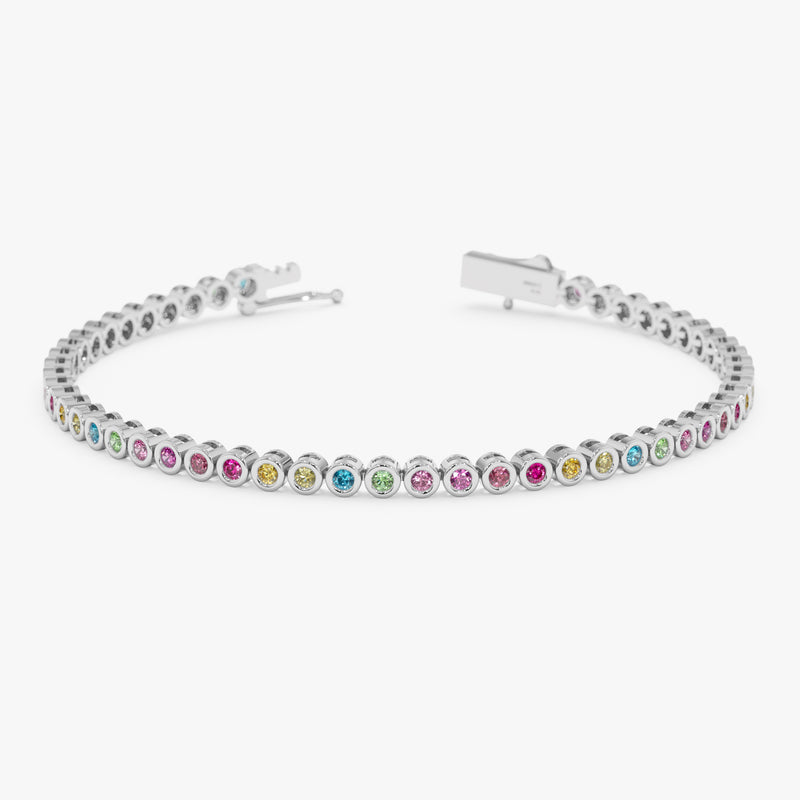 Rainbow Sapphire Tennis Bracelet, Evanthea