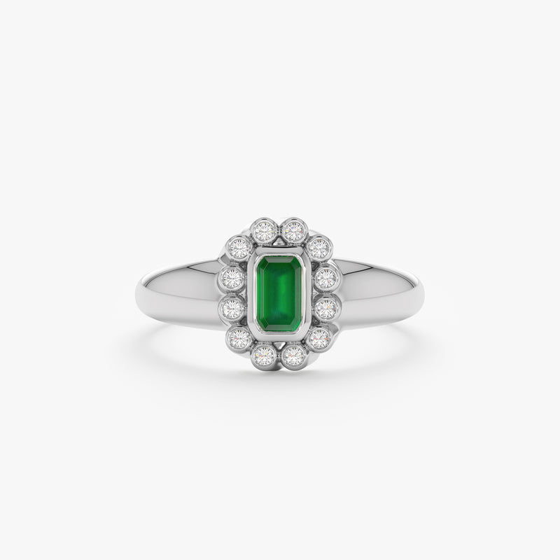white gold statement ring