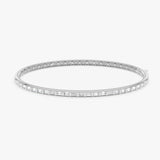 Lab Grown Baguette Diamonds Bangle Stackable Bangle for Everyday, Siora