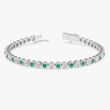 Solid Gold Emerald and Diamond Tennis Bracelet, Myrren