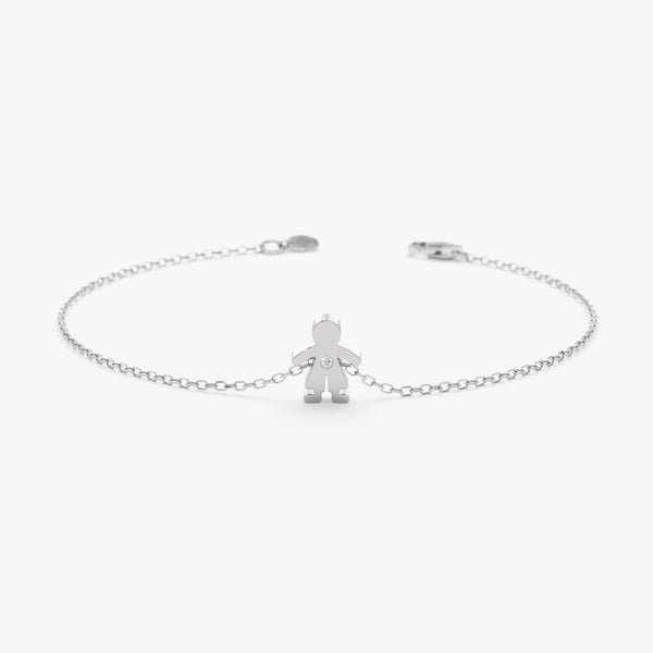 white gold baby boy diamond bracelet