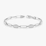 Pave Oval Shape Station Bracelet, Nimira