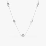 Pear Lab Diamond Station Necklace, Cyralune