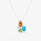 Cluster Gemstone Necklace,