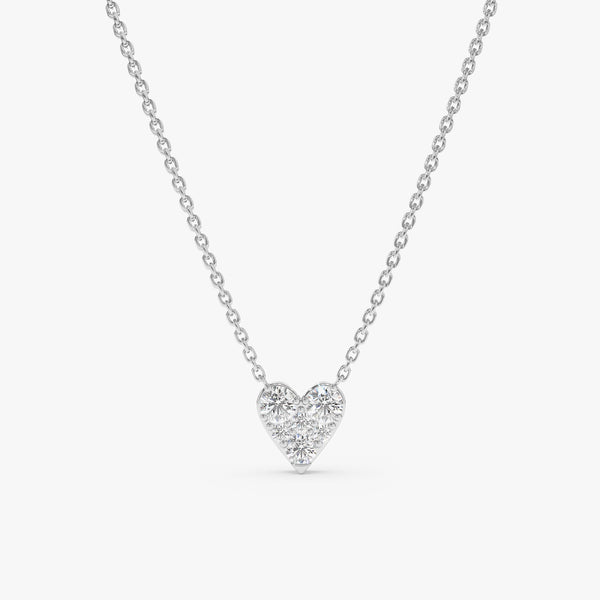 Dainty White Gold Heart Layering necklace