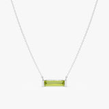 Natural Baguette Peridot Necklace, Vix