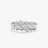Chunky Solid Gold & Diamond Croissant Ring, Amina
