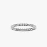 solid white gold rope ring