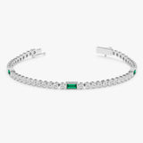 Lab Grown Diamond and Emerald Tennis Bracelet, Ravynna