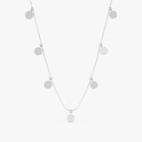 Dangly Diamond and Plain Coins, Dainty Layering Necklace, Maggie