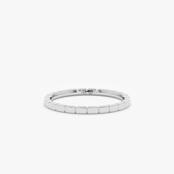 white gold rectangular band