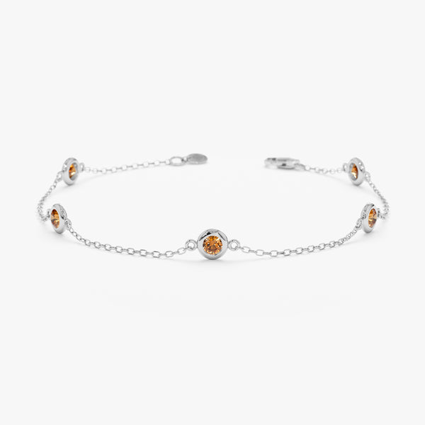 white gold natural citrine bracelet