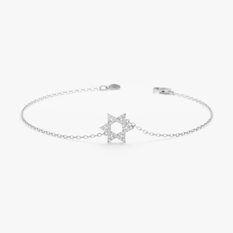 Half Diamond Star of David Bracelet