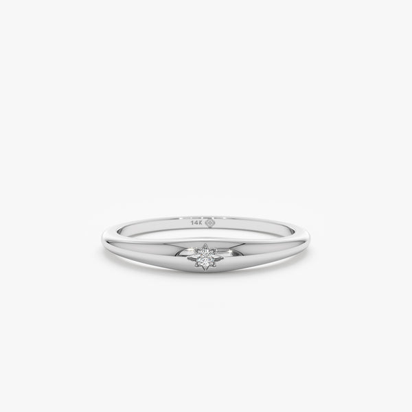 natural diamond ring in white gold