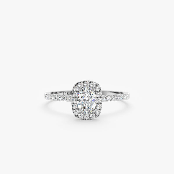 natural white diamond and white gold engagement band