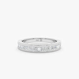 white gold natural diamond wedding band