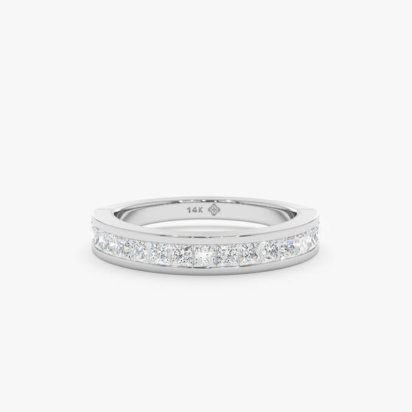 Princess-Cut Natural Diamond Channel Set Ring In Solid Gold, Paloma