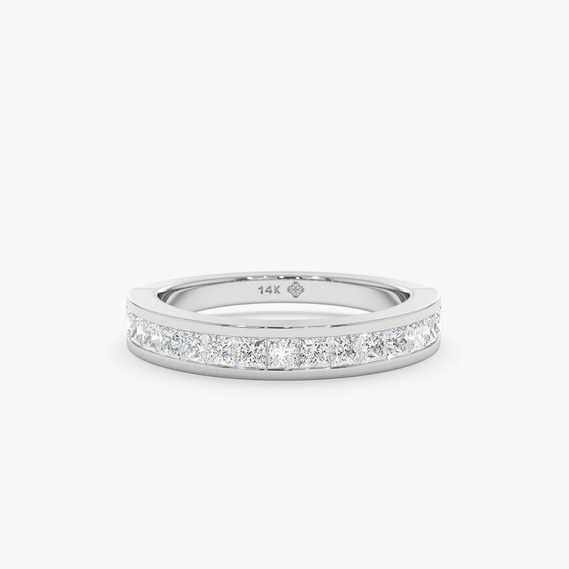 white gold natural diamond wedding band