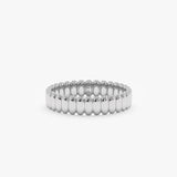 white gold ribbed band