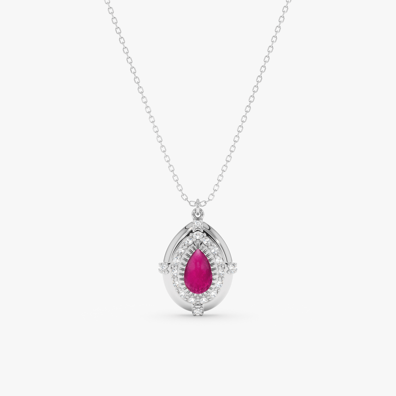 Vintage Inspired Pear Tourmaline Necklace, Naenia