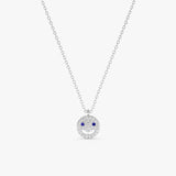 Sapphire Diamond Happy Face Necklace
