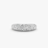 white gold crescent stars ring