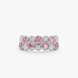 white gold natural diamond and tourmaline band
