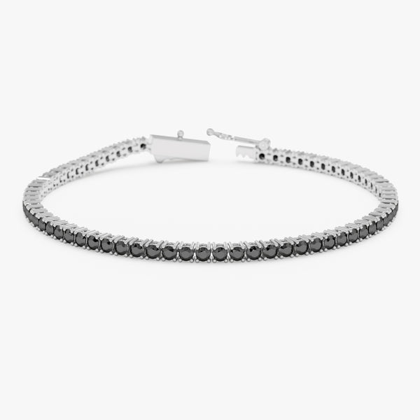 Black Diamond Tennis Bracelet, Genuine Black Diamond Bracelet, Serelina
