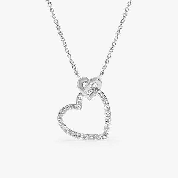 white gold heart shape pendant