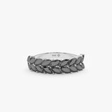 white gold black diamond band