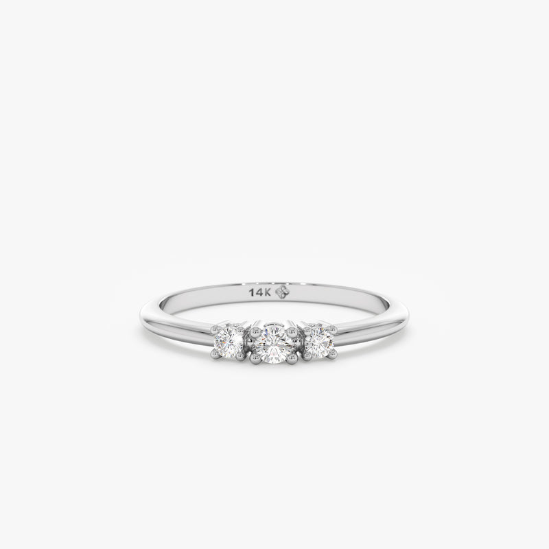 white gold prong set band
