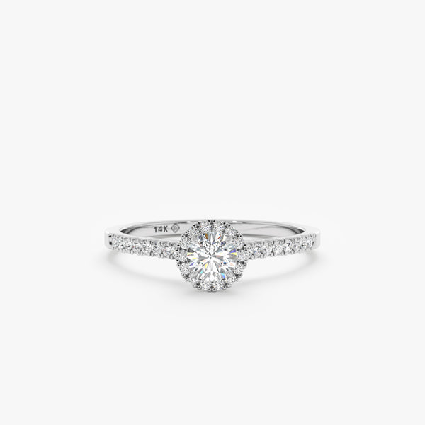 white gold halo setting engagement band