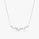 solid white gold natural diamond pendant necklace