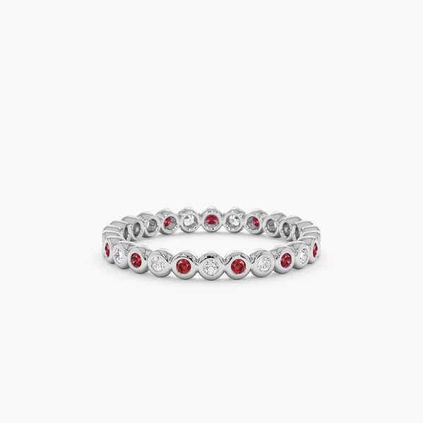 white gold natural ruby and diamond