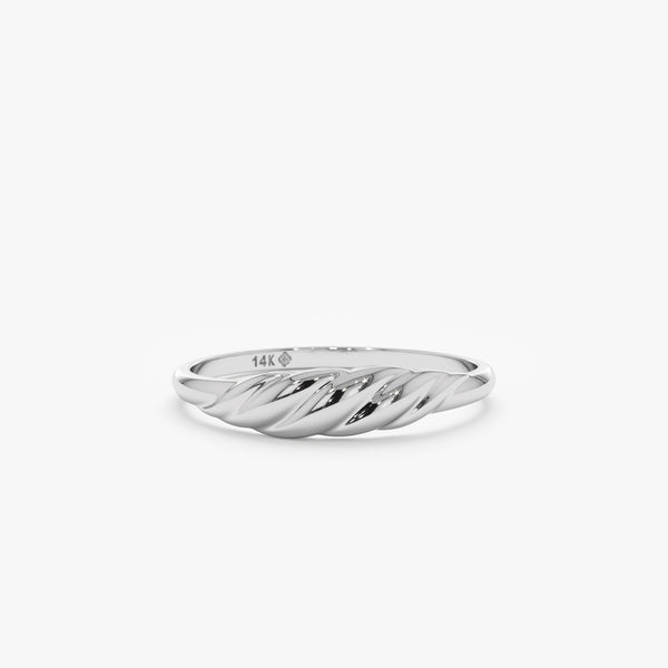 white gold petite croissant band