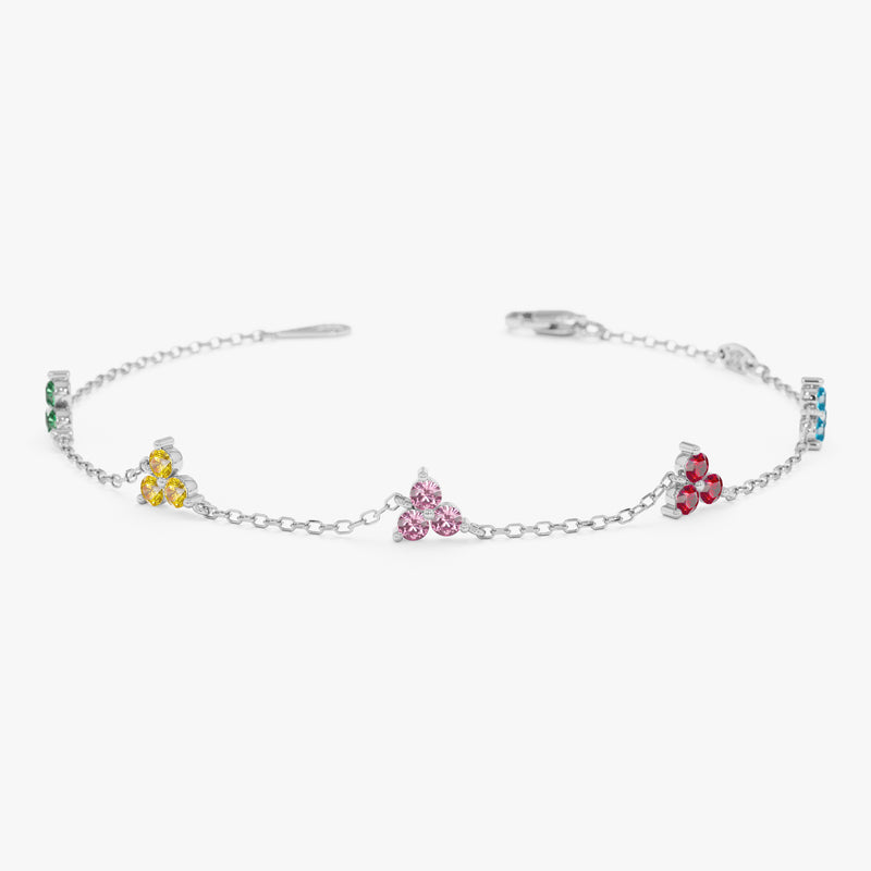 Rainbow Sapphire Station Bracelet, Orinthiel