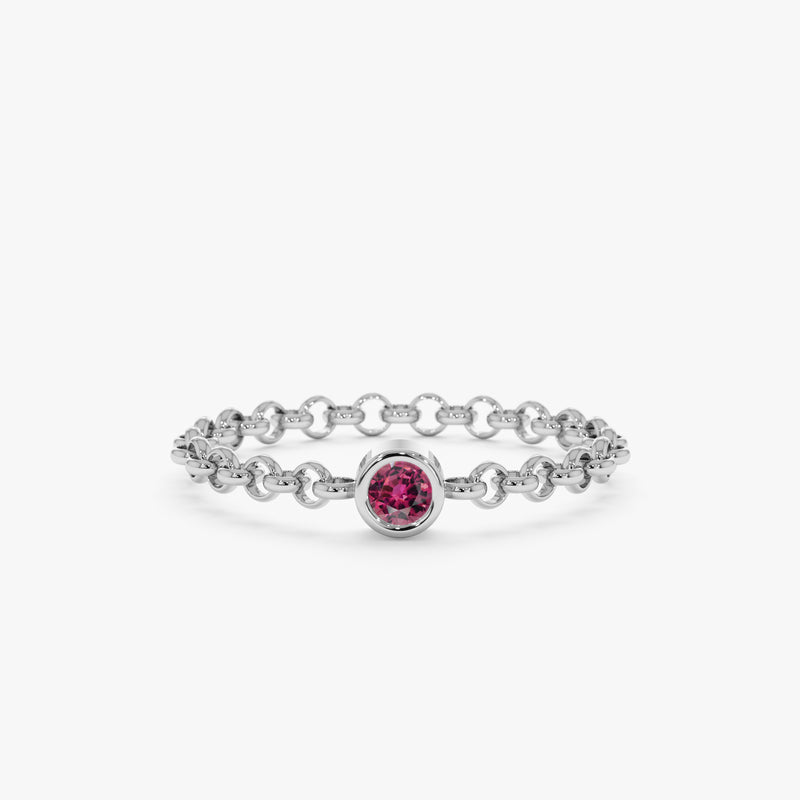 white gold chain band