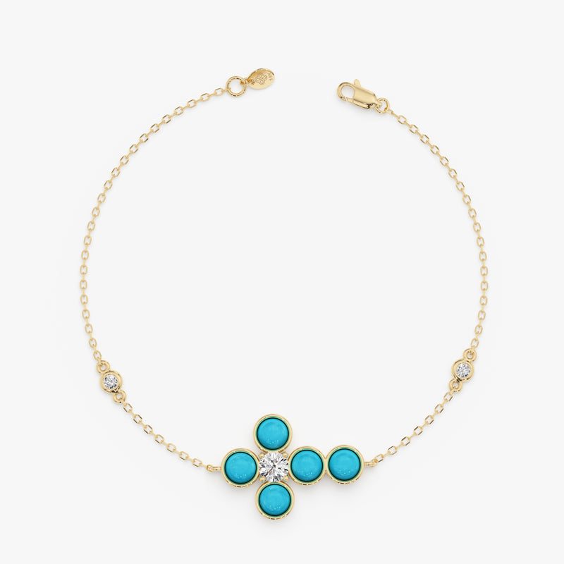 Turquoise Cross Bracelet, Odessia