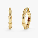 Ribbed Hoop Earrings, Xyla