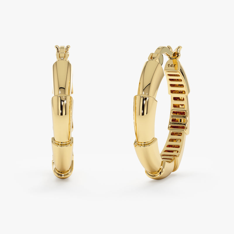 Ribbed Hoop Earrings, Xyla