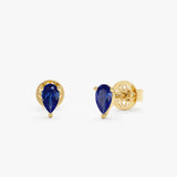Petite Pear Cut Natural Sapphire Studs, Ismerie