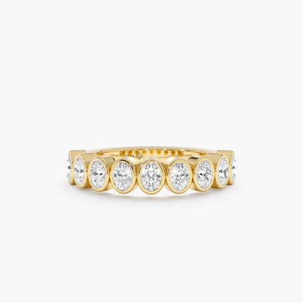 Oval Lab Grown Diamond Ring, Oval Diamond Haft-Eternity, Twila