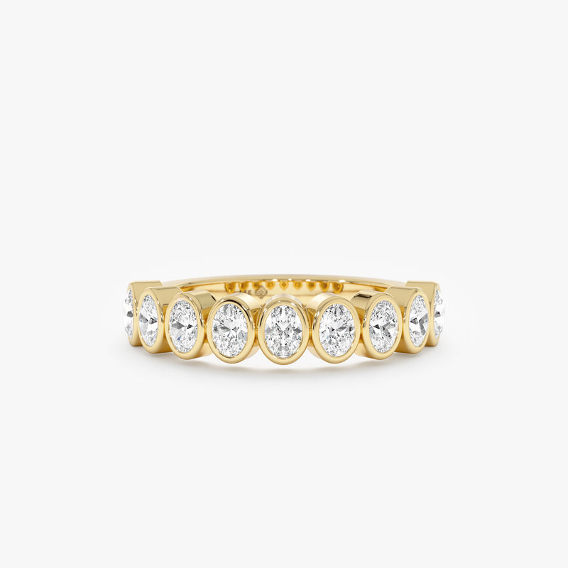 Oval Lab Grown Diamond Ring, Oval Diamond Haft-Eternity, Twila