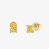 Yellow Sapphire Stud Earrings, Raveline