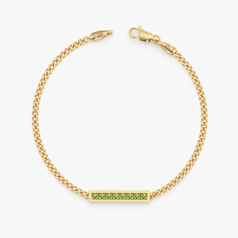 Peridot Bar Bracelet, Kira
