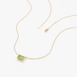 Emerald Cut Peridot Necklace, Lexa
