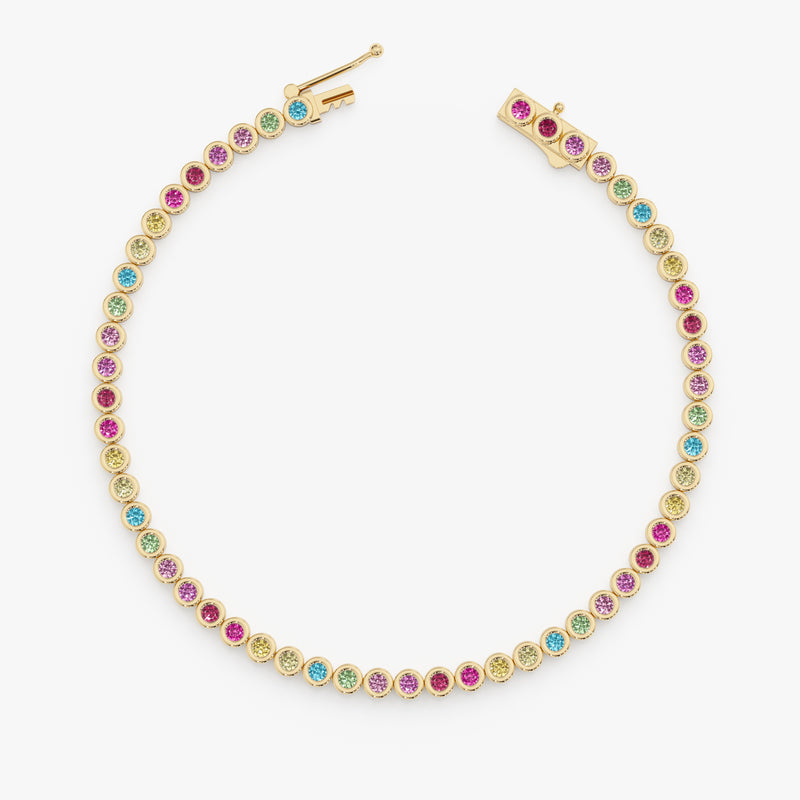 Rainbow Sapphire Tennis Bracelet, Evanthea